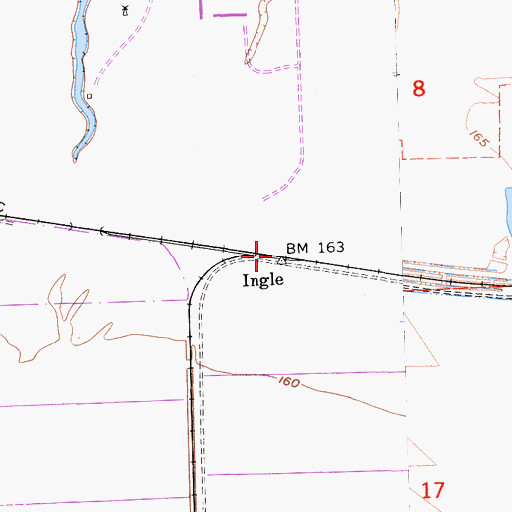 Topographic Map of Ingle, CA