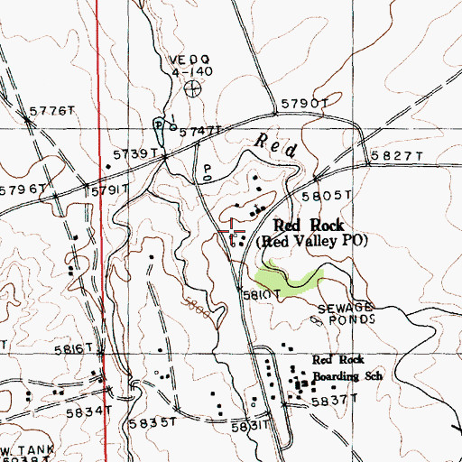 Topographic Map of Red Rock, AZ