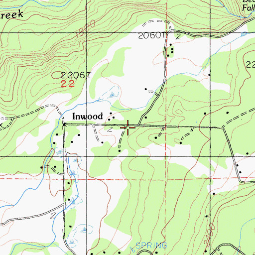 Topographic Map of Inwood, CA