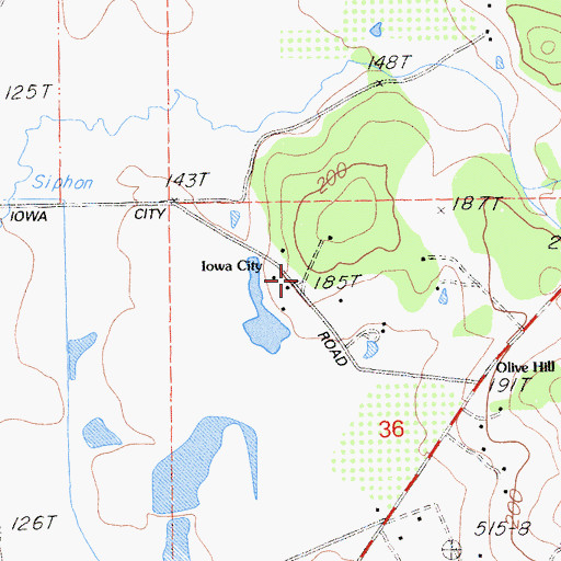 Topographic Map of Iowa City, CA
