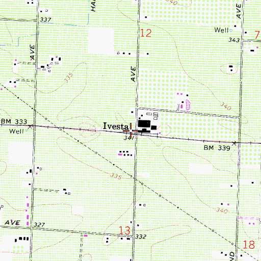 Topographic Map of Ivesta, CA