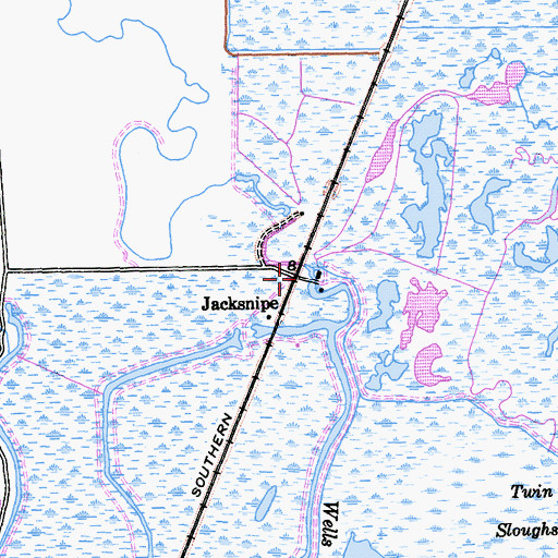 Topographic Map of Jacksnipe, CA