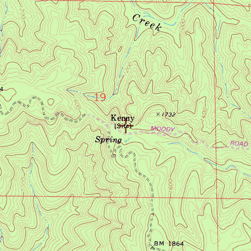Topographic Map of Kenny, CA