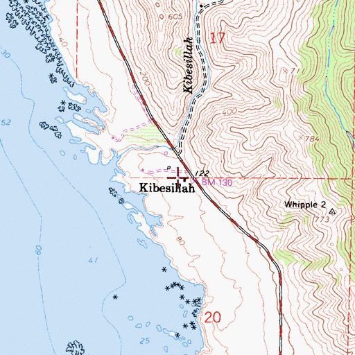 Topographic Map of Kibesillah, CA