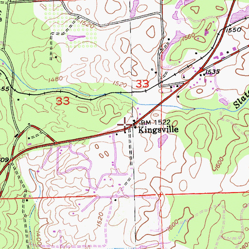 Topographic Map of Kingsville, CA