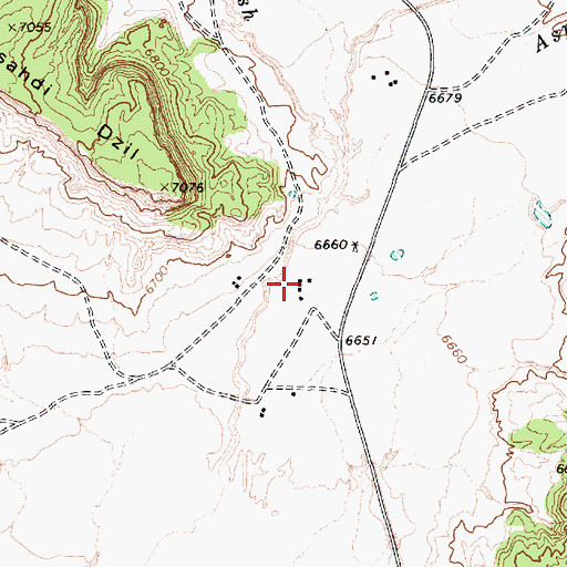 Topographic Map of Tahchee, AZ