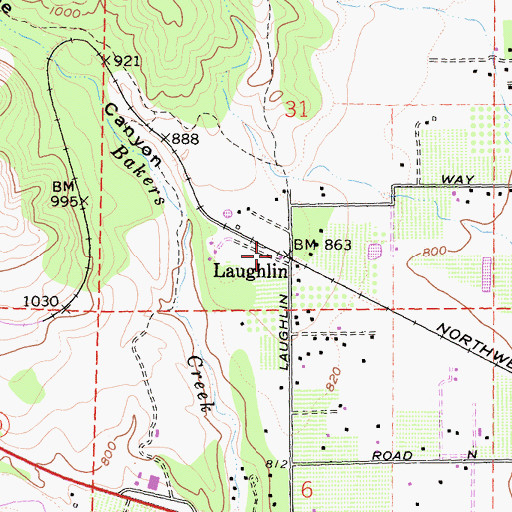 Topographic Map of Laughlin, CA