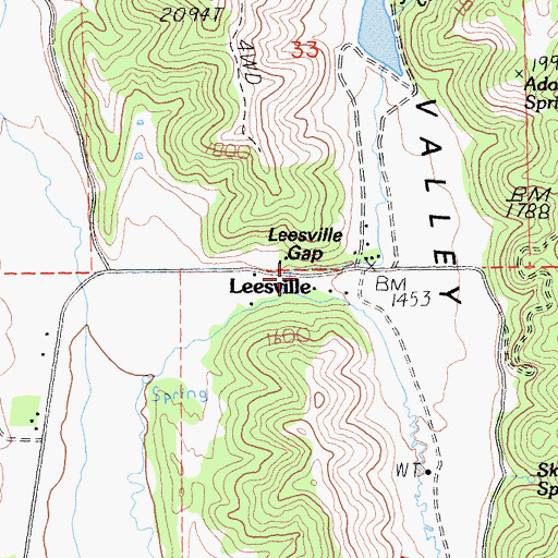 Topographic Map of Leesville, CA
