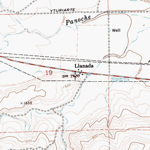 Topographic Map of Llanada, CA