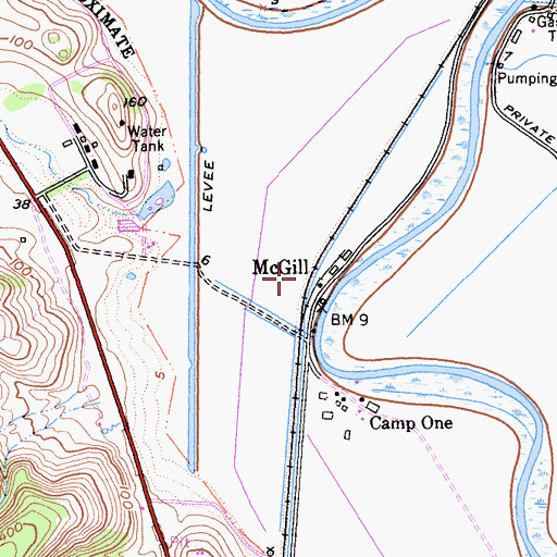 Topographic Map of McGill, CA