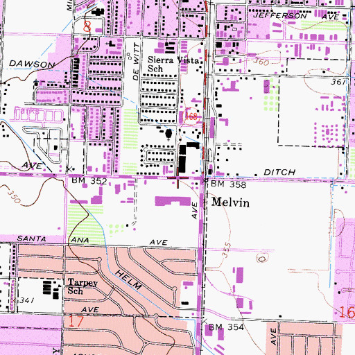 Topographic Map of Melvin, CA