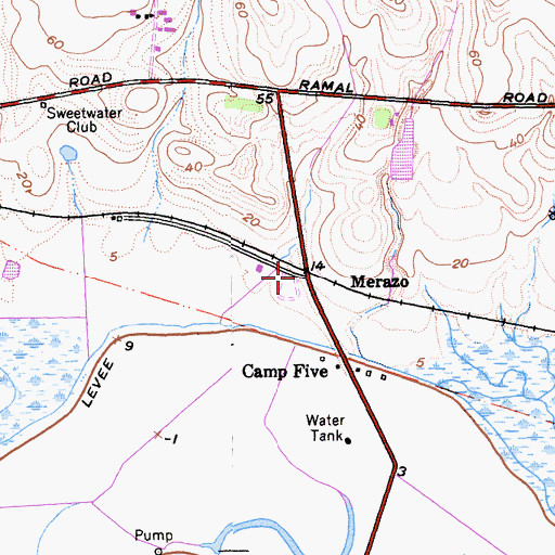Topographic Map of Merazo, CA