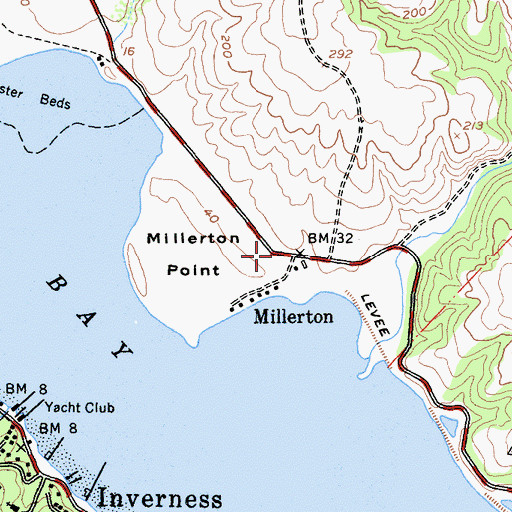 Topographic Map of Millerton, CA