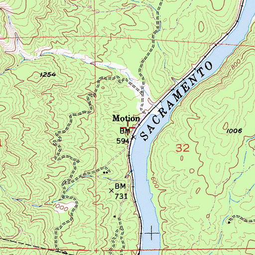 Topographic Map of Motion, CA