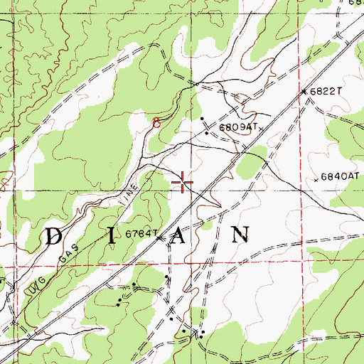 Topographic Map of Wood Springs, AZ