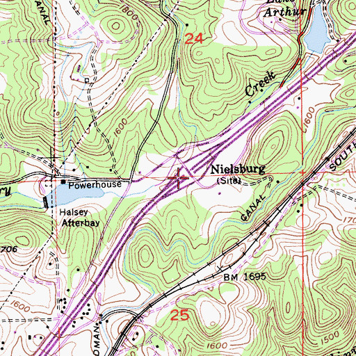 Topographic Map of Nielsburg, CA