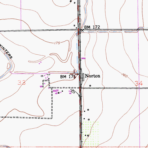 Topographic Map of Norton, CA
