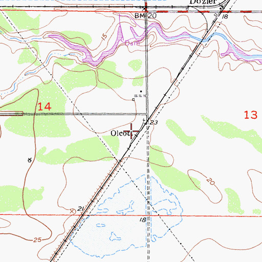 Topographic Map of Olcott, CA