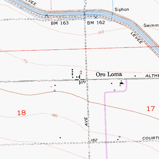 Topographic Map of Oro Loma, CA