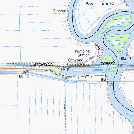 Topographic Map of Orwood, CA