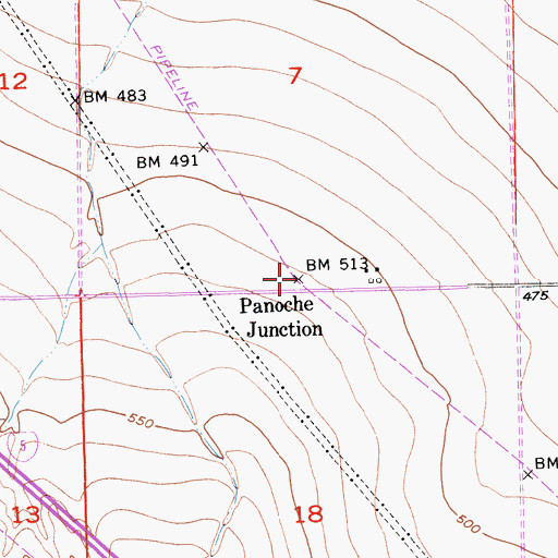 Topographic Map of Panoche Junction, CA