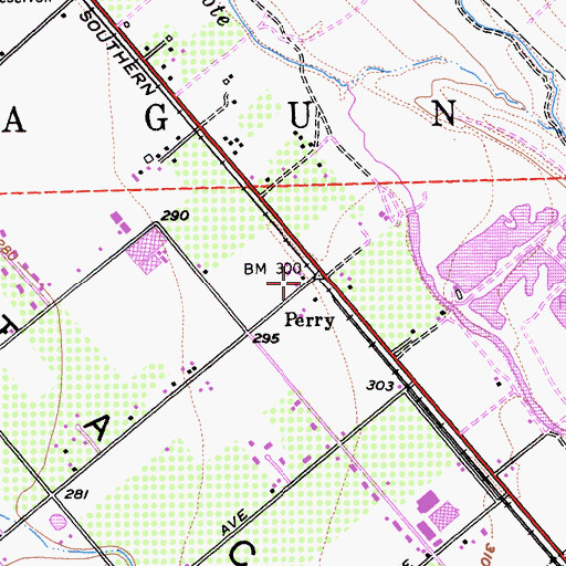 Topographic Map of Perry, CA