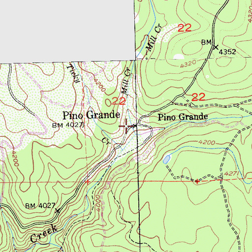 Topographic Map of Pino Grande, CA