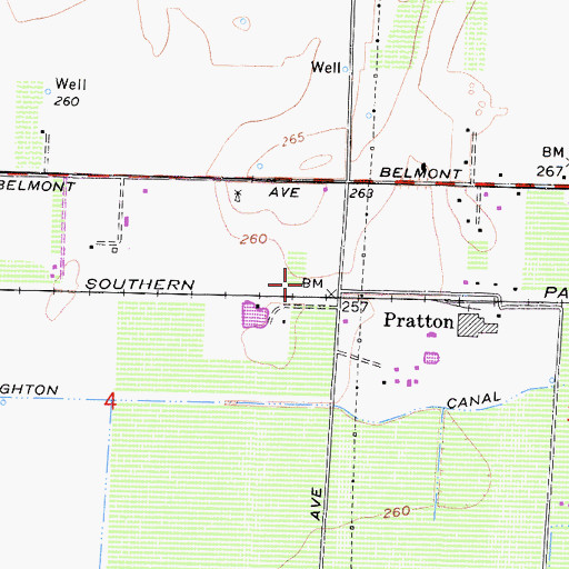Topographic Map of Pratton, CA