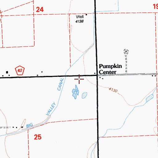 Topographic Map of Pumpkin Center, CA