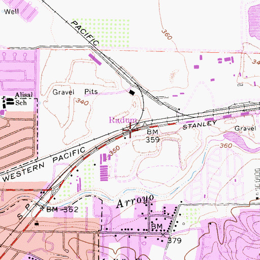 Topographic Map of Radum, CA