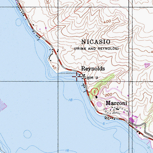 Topographic Map of Reynolds, CA
