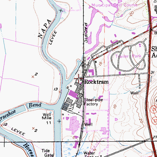 Topographic Map of Rocktram, CA