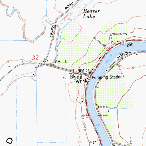 Topographic Map of Ryde, CA