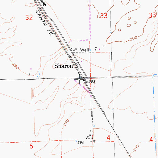 Topographic Map of Sharon, CA