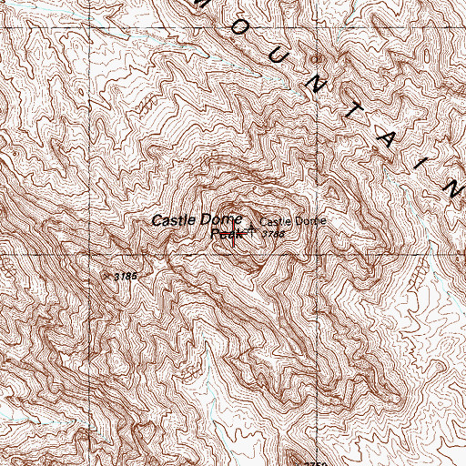 Topographic Map of Castle Dome Mountains, AZ