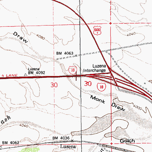 Topographic Map of Bowie Junction (historical), AZ