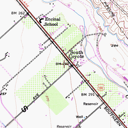 Topographic Map of South Coyote, CA