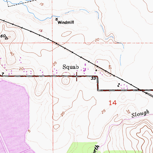 Topographic Map of Squab, CA