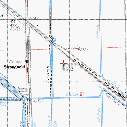 Topographic Map of Stronghold, CA