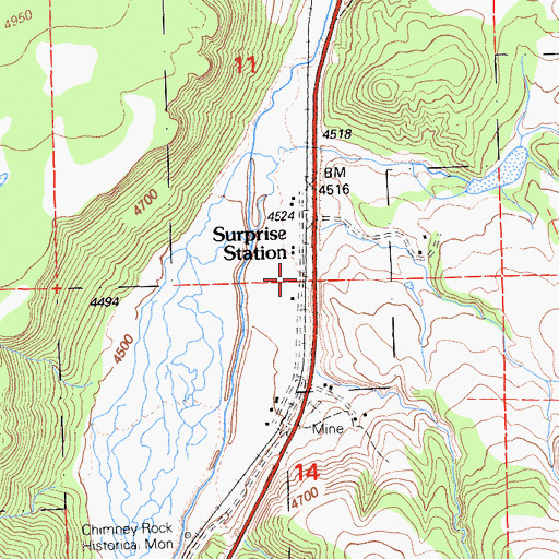 Topographic Map of Surprise Station, CA