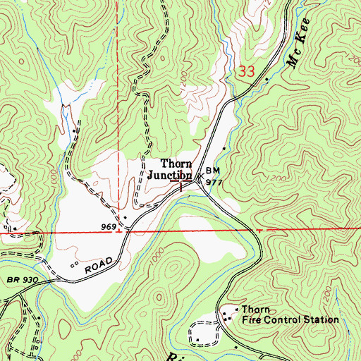 Topographic Map of Thorn Junction, CA