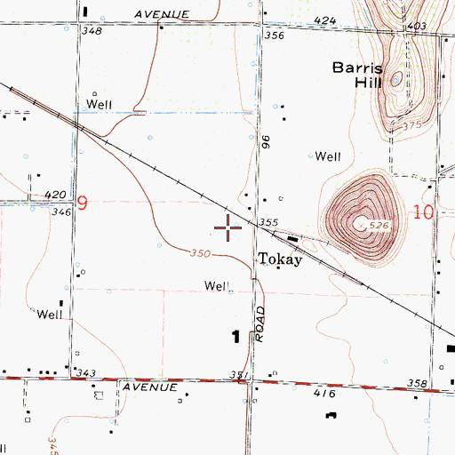 Topographic Map of Tokay, CA