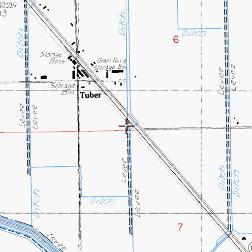 Topographic Map of Tuber, CA