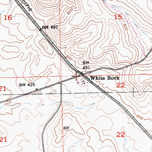 Topographic Map of White Rock, CA