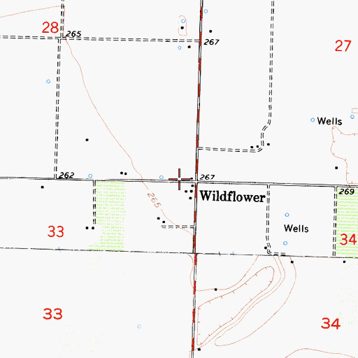 Topographic Map of Wildflower, CA