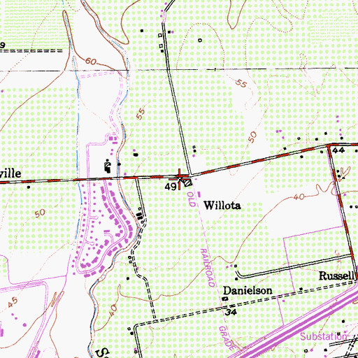 Topographic Map of Willota, CA