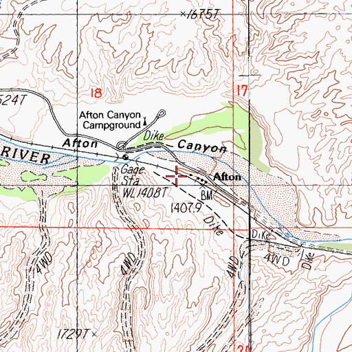 Topographic Map of Afton, CA