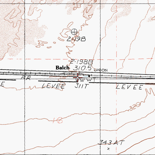 Topographic Map of Balch, CA