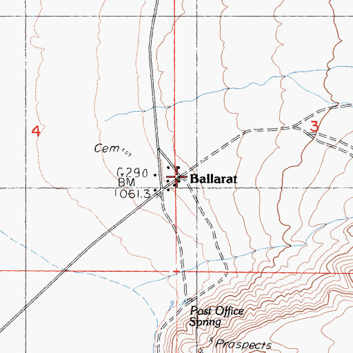 Topographic Map of Ballarat, CA