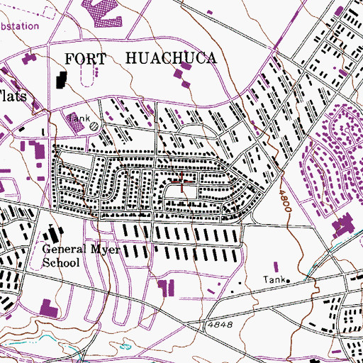 Topographic Map of East Pershing Plaza, AZ